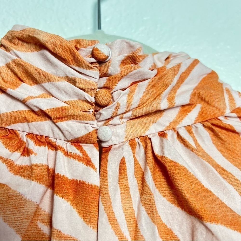 Derek Lam Collective Zebra Cutout Mini Dress in Orange Size 46 - Picture 7 of 12